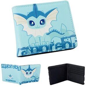 Vaporeon Bifold Wallet Card Holder ID Window Coin Pocket